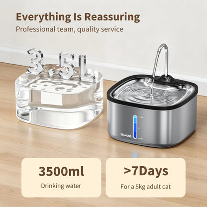 Multifunctional Indoor Pet Water Fountain with 4 Filters and Ultra Quiet Pump, 3.5L Capacity for Cats and Dogs - Model W04B